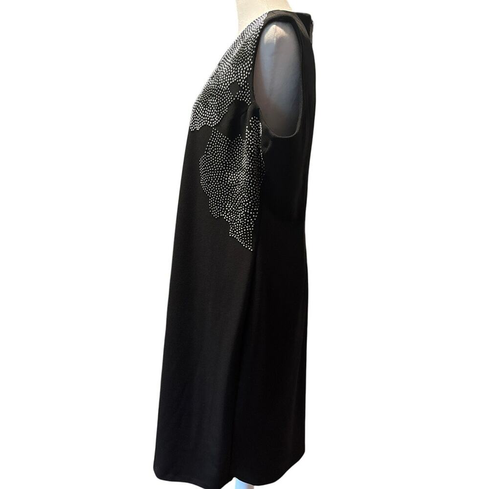Calvin Klein Black Silver Studded Fitted Dress 16 - Picture 3 of 6
